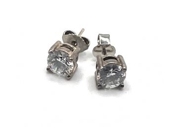 Sterling Silver & Cubic Zirconia Pierced Earrings