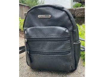 Stone Mountain Black Pebbled Leather Backpack Bag