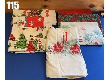 Lot 115 - Christmas Tablecloths Lot - Various Sizes - Vintage Linens