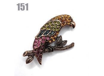 Lot 151 - Parrot Pendant With Colorful Rhinestones Pin