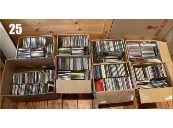 Lot 25 - Large Lot Of 8 Boxes Of CDs - Over 600 From The 60s, 70s, 80s, Rock And Roll - And More!