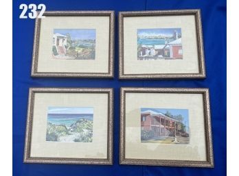 Lot 232 - Lot Of 4 Beautiful Art Lithos From Bermuda Framed