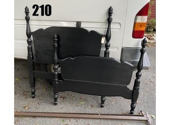 Lot 209 - Black Painted 4 Poster Twin Bed