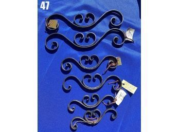 Lot 47 - Vintage Wrought Iron Decorative Salvage Tops Set Of 6