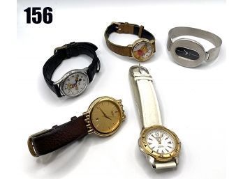 Lot 156 -  Six Watches Seiko, Timex 2, Lorus, Guess, Pedro Jewels, Mickey Mouse, Pooh Bear