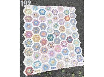 Lot 192 - Hand Made Stitched Grandmothers Garden Quilt 60 X 70