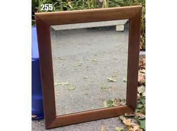 Lot 255 - Antique Pine Frame Mirror With Beveled Glass 21x25