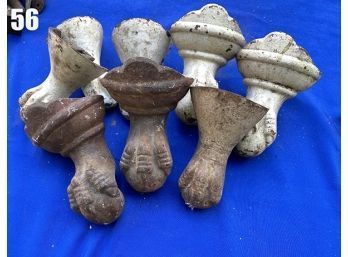 Lot 56 - Lot Of 8 Antique Cast Iron Bath Tub Claw Foot Architectural Salvage 6-8'