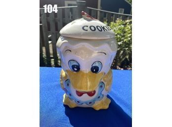 Lot 104 - Vintage Duck Cookie Jar - Hand Painted In Brazil 8'