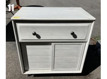 Lot 11 - Vintage Painted White Small White Wood Cabinet - Adorable!