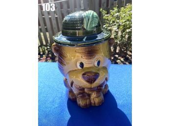 Lot 103 - Vintage Lion Cookie Jar Made In Japan 9'
