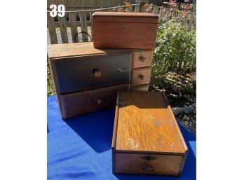 Lot 39 - Wooden Box Lot (3) Apothecary Made From Crate