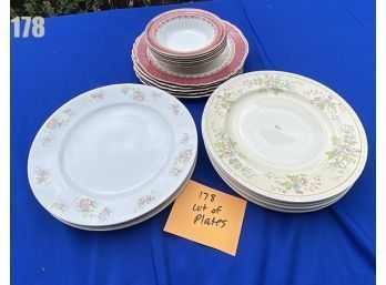 Lot 178 - Vintage Lot Of 3 10' Plates Nippon - Homer Laughlin Georgian USA - Staffordshire Bowls