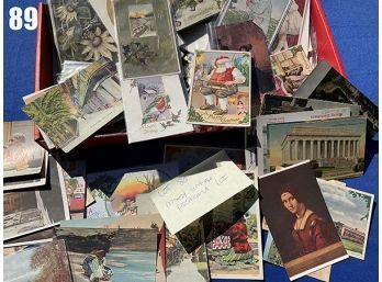 Lot 89 - Vintage Mixed Post Card Lot - Antique- Christmas- Travel And More
