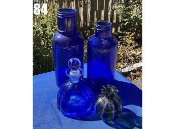 Lot 84 - Cobalt Blue Glass Lot Of 4