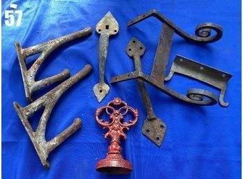 Lot 57 Wrought Iron Architectural Salvage Decor - Giant Hooks