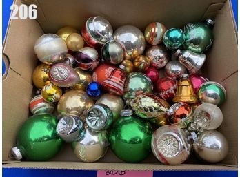 Lot 206 -Vintage Christmas Ornament Lot With Basket
