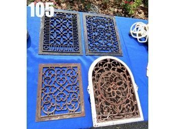 Lot 105 - Heat Registers, Lot Of 4 - Architectural Salvage