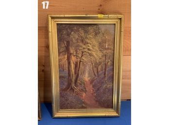 Lot 17 - Framed 'path Thru The Woods' Painted By D Sherrin