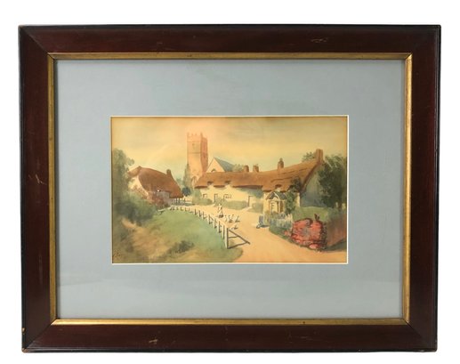 (After) Alfred Heaton Cooper 'Godshill Isle Of Wight' Watercolor Painting, Signed - #A2