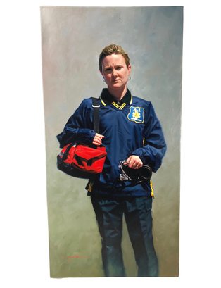 EMS First Responder Oil On Canvas Illustration, Mike Hamblin (American, 20th Century) - #SW-4W