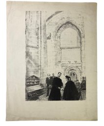 'The Priory Church Of St. Durnstable' Lithograph By A.S. Hartrick - #S28-2L
