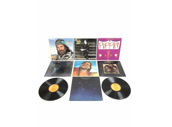 Lot Of 7 LP Vinyl Records - Billy Joel, Willie Nelson, The Oak Ridge Boys, Pippin - # RR2-1