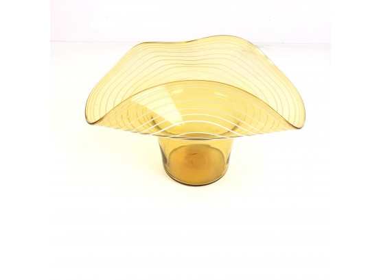 Mid Century Modern Italian Yellow Art Glass Bowl - #BS