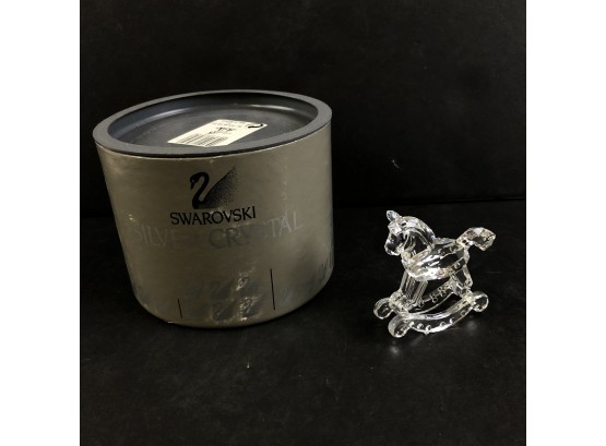 Swarovski Silver Crystal Rocking Horse In Original Box, Made In Austria - #S12