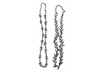 Set Of 2 Black Coral Necklaces - #A