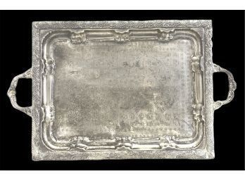 Moroccan Hammered Tray With Hallmarks - #BS