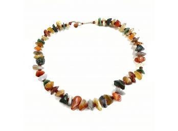 Agate Stones Strung On Silk Cord - #B