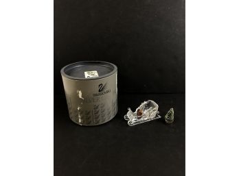 Swarovski Silver Crystal Sled With Original Box, Made In Austria - #S12