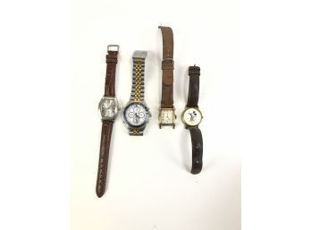 Lot Of 4 Wrist Watches - Bulova, Mickey Mouse, Seiko - #D