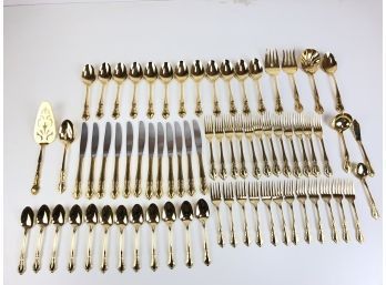 Gold Plated Flatware Set, Service For 12  - Made In Japan - #S1-R3