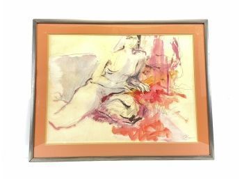 The Gould Collection Pencil & Wash 'Seated Female Nude'- Signed Rosen