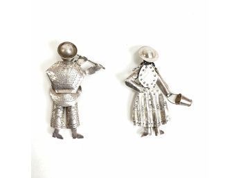 Folk Art Handmade Sterling Silver Pins - #A