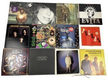 Lot Of 12 LP Records, Eagles, , Sonny & Cher, Kenny Loggins, Three Dog Night, Jethro Tull, Evita - #W3-1