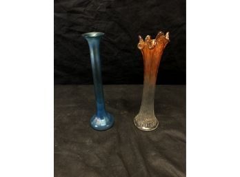 Carnival Glass Vase Lot - #S12