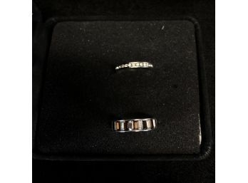 Pair Of Hendri Bendel & Sterling Silver (Diamond?) Rings - #B-R2