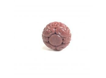 Carved Red Jade Bead - #D