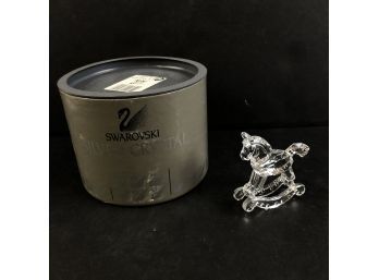 Swarovski Silver Crystal Rocking Horse In Original Box, Made In Austria - #S12