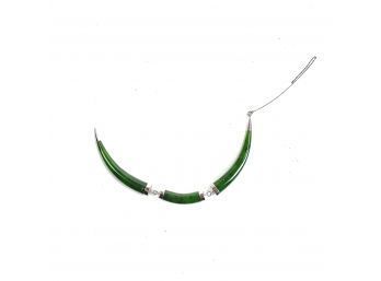 14k White Gold Jade Necklace - Needs Repair - #A