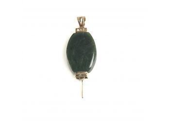 Sterling Silver Jade Chinese Lantern Pendant With Gold Wash - #C