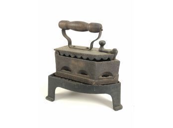 Cast Iron Coal Iron With Trivet - #S13-2