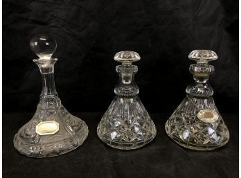 Vintage Cut Glass Liquor Decanters - #S9-4
