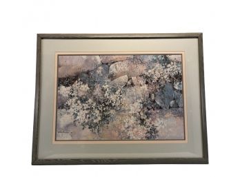 Floral Print In Gray Wood Frame, 42'L X 33'h - #AR2