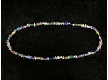 Multi Colored Beaded Necklace With Screw Clasp - #B