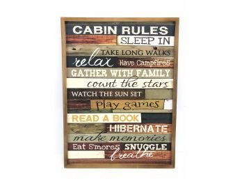 Cabin Rules Sign - #W1