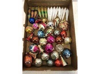 Lot Of 40 Glass Christmas Ornaments - #S10-3